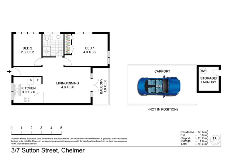 Floorplan of Homely unit listing, 3/7 Sutton street, Chelmer QLD 4068