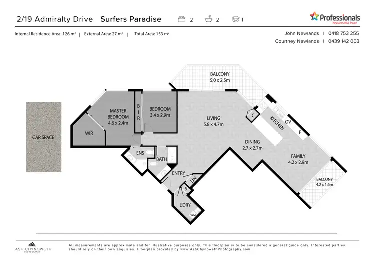 Floorplan of Homely apartment listing, 19/2 Admirality Drive, Surfers Paradise QLD 4217