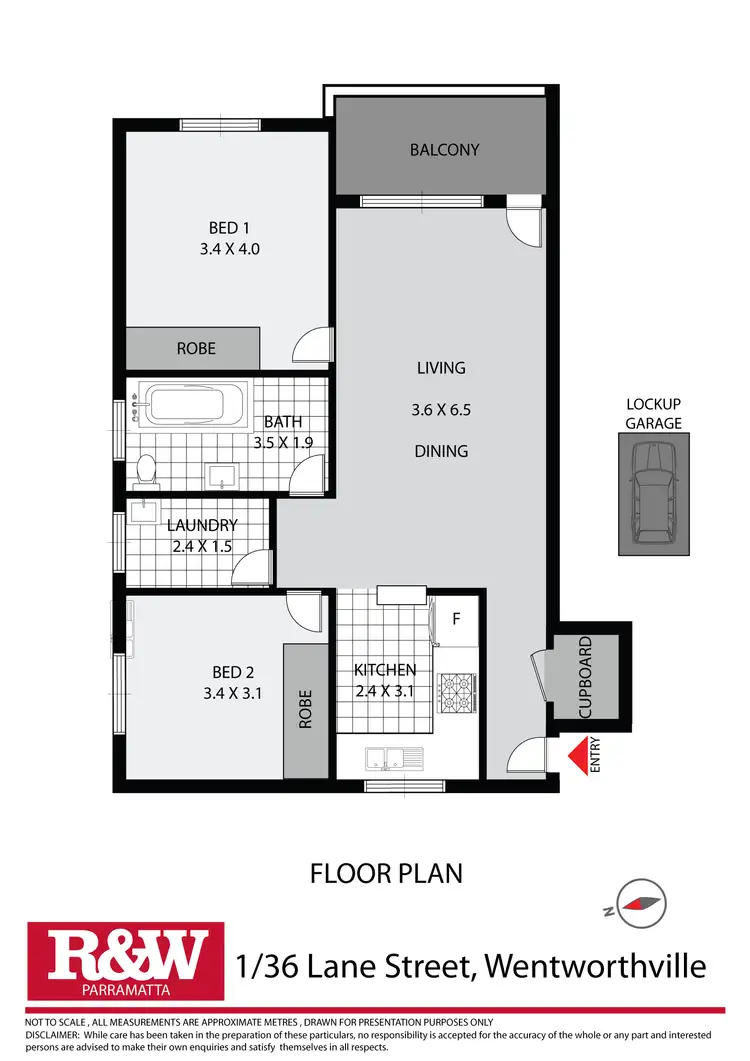 Floorplan of Homely unit listing, 1/36 Lane Street, Wentworthville NSW 2145