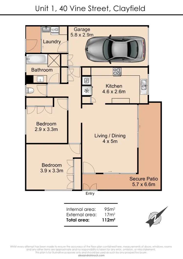 Floorplan of Homely unit listing, 1/40 Vine Street, Clayfield QLD 4011