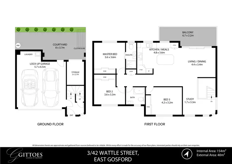 Floorplan of Homely townhouse listing, 3/42 Wattle Street, East Gosford NSW 2250
