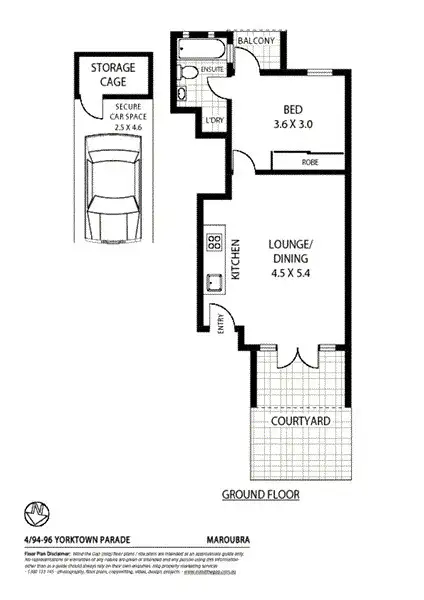 Floorplan of Homely unit listing, 4/94-96 Yorktown Parade, Maroubra NSW 2035
