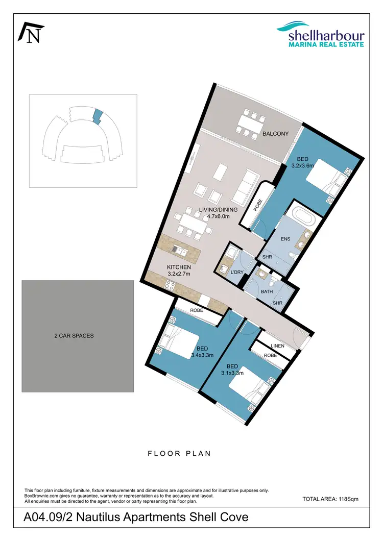 Floorplan of Homely apartment listing, A04.09/2 Nautilus Apartments, Shell Cove NSW 2529