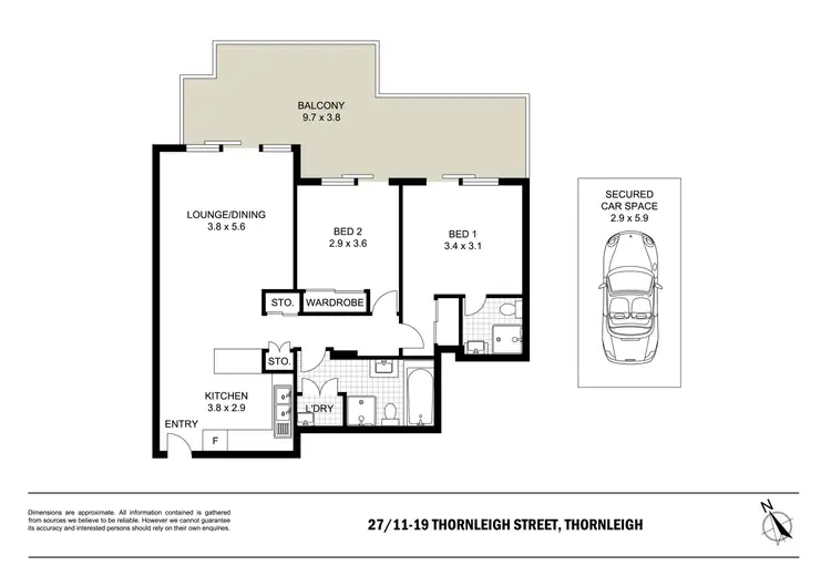 Floorplan of Homely unit listing, 27/11-19 Thornleigh Street, Thornleigh NSW 2120