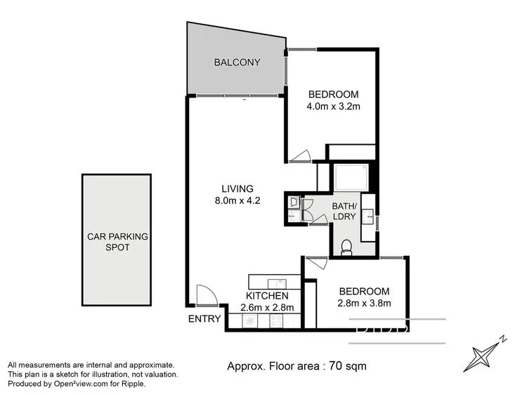 Floorplan of Homely unit listing, 13/166 Bathurst Street, Hobart TAS 7000