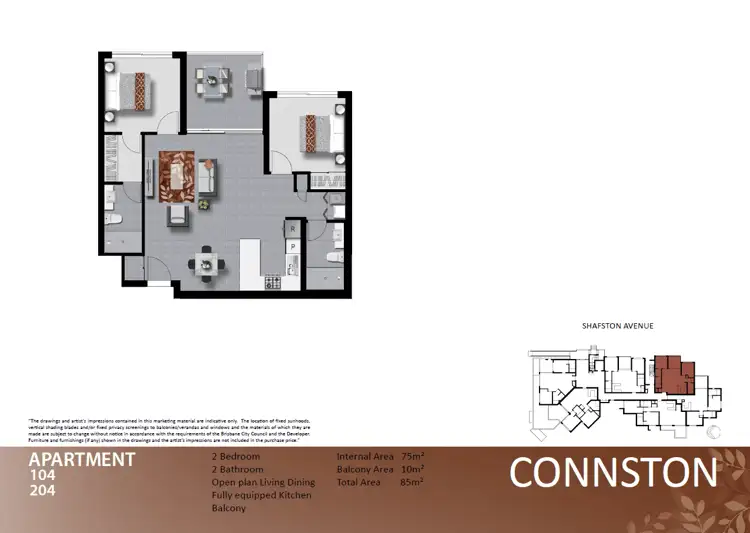 Floorplan of Homely apartment listing, 104/37 Connor Street, Kangaroo Point QLD 4169