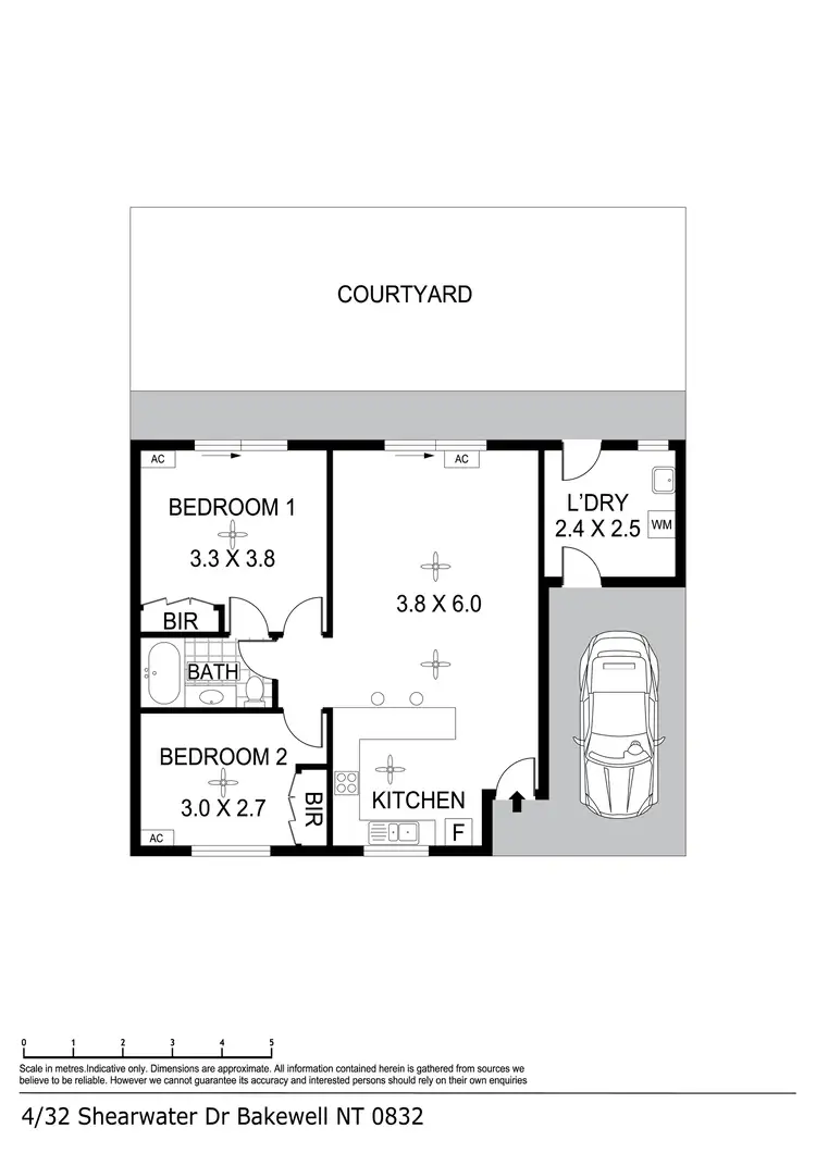 Floorplan of Homely unit listing, 4/32 Shearwater Drive, Bakewell NT 832