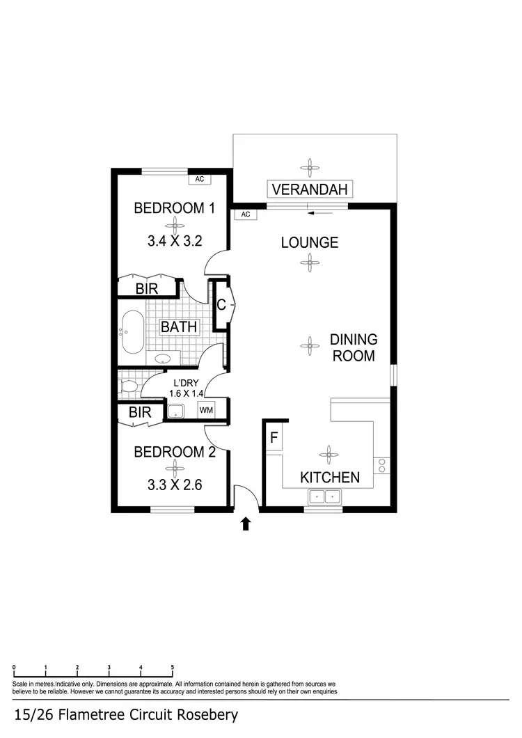 Floorplan of Homely unit listing, 15/26 Flametree Circuit, Rosebery NT 832