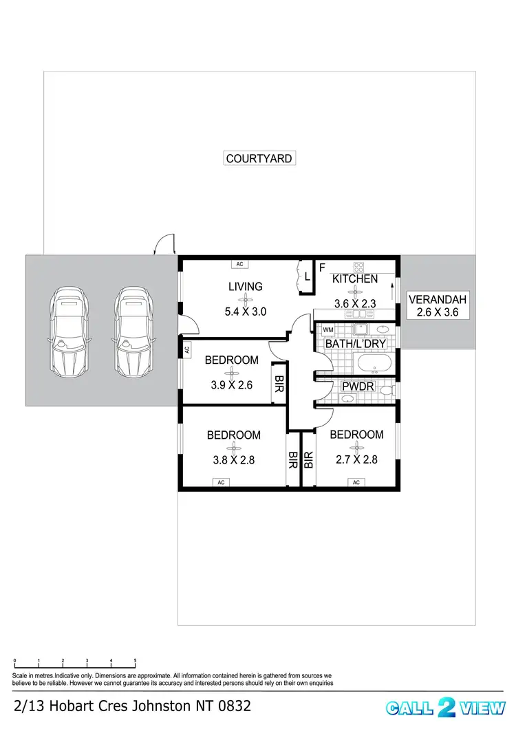 Floorplan of Homely unit listing, 2/13 Hobart Crescent, Johnston NT 832