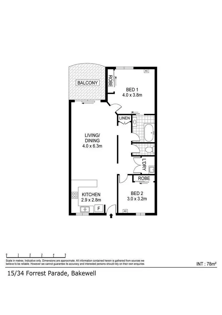 Floorplan of Homely apartment listing, 15/34 Forrest Parade, Bakewell NT 832