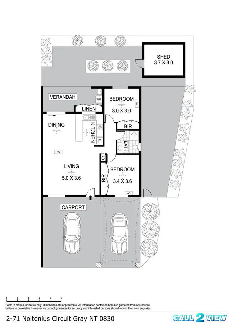 Floorplan of Homely semi-detached listing, 2/71 Noltenius Circuit, Gray NT 830
