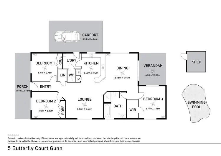 Floorplan of Homely house listing, 5 Butterfly Court, Gunn NT 832