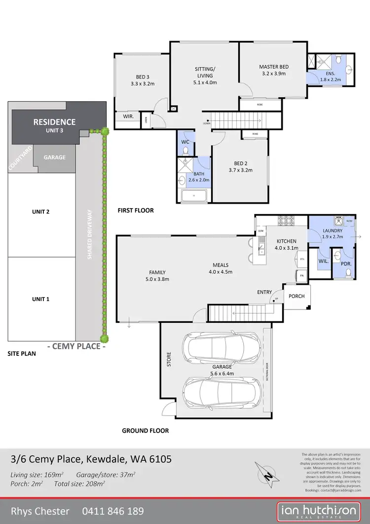 Floorplan of Homely townhouse listing, 3/6 Cemy Place, Kewdale WA 6105