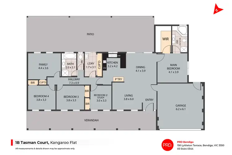 Floorplan of Homely house listing, 1B Tasman Court, Kangaroo Flat VIC 3555