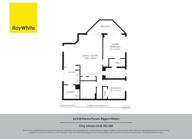Floorplan of Homely unit listing, 16/418-428 Marine Parade, Biggera Waters QLD 4216