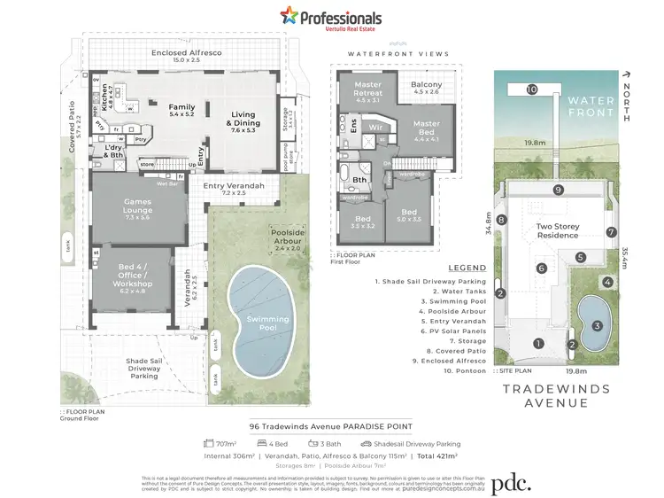 Floorplan of Homely house listing, 96 Tradewinds Avenue, Paradise Point QLD 4216
