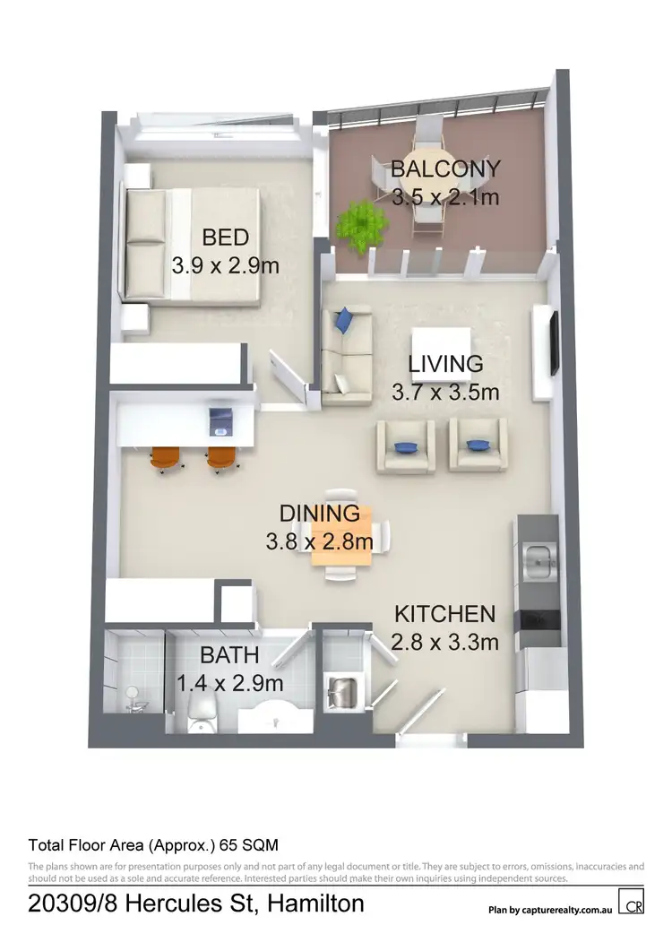 Floorplan of Homely unit listing, 20309/8 Hercules Street, Hamilton QLD 4007