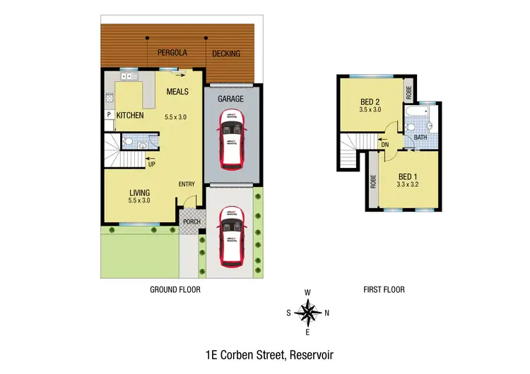 Floorplan of Homely townhouse listing, 1E Corben Street, Reservoir VIC 3073