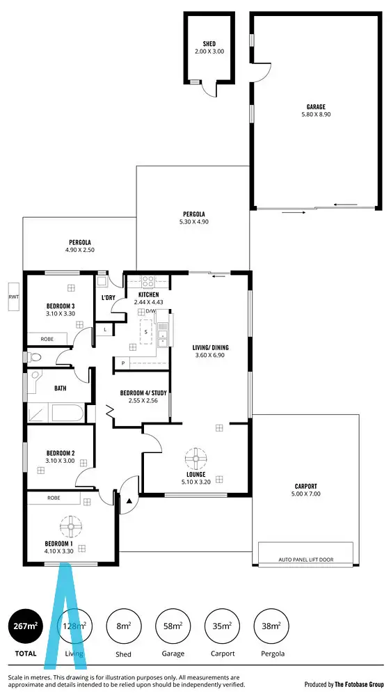 Floorplan of Homely house listing, 45 Salisbury Avenue, Valley View SA 5093