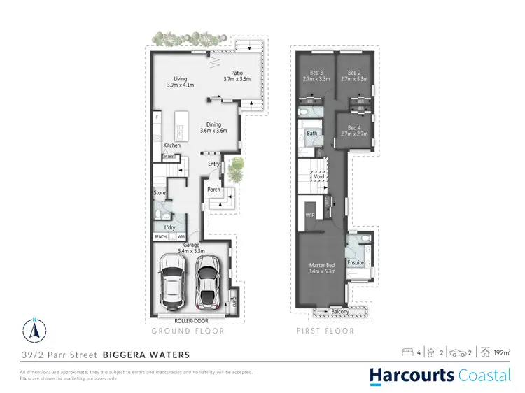 Floorplan of Homely semi-detached listing, 2/39 Parr Street, Biggera Waters QLD 4216