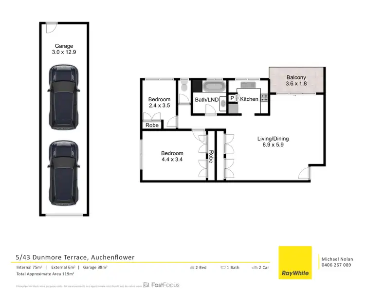 Floorplan of Homely apartment listing, 5/43 dunmore terrace, Auchenflower QLD 4066