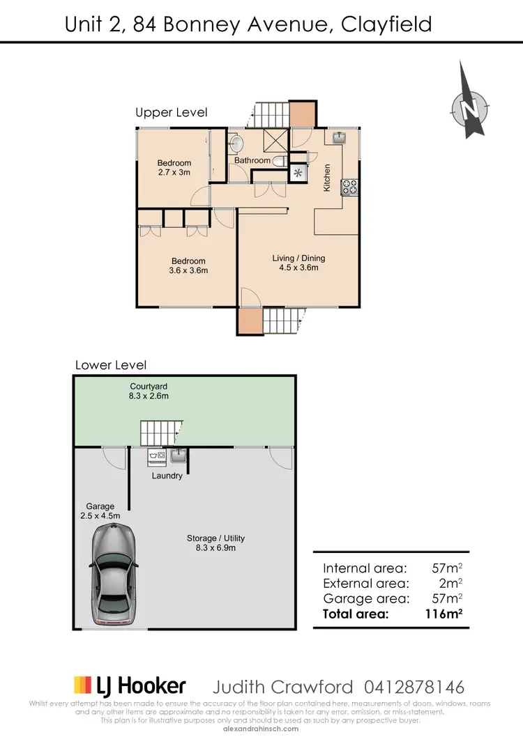 Floorplan of Homely unit listing, 2/84 Bonney Avenue, Clayfield QLD 4011