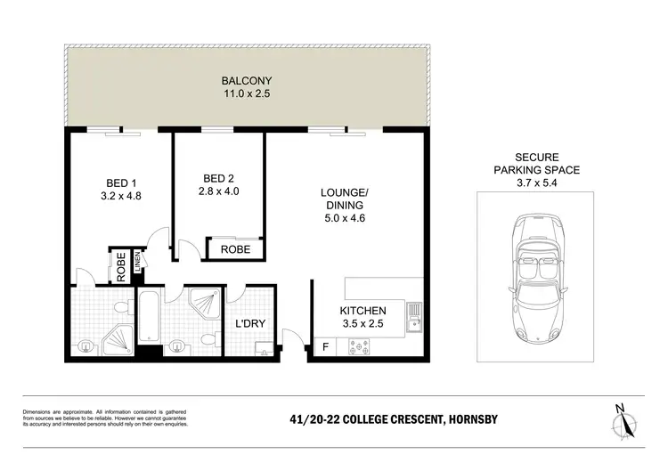 Floorplan of Homely apartment listing, 41/20-22 College Crescent, Hornsby NSW 2077