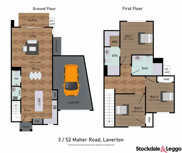 Floorplan of Homely townhouse listing, 3/52 Maher Road, Laverton VIC 3028