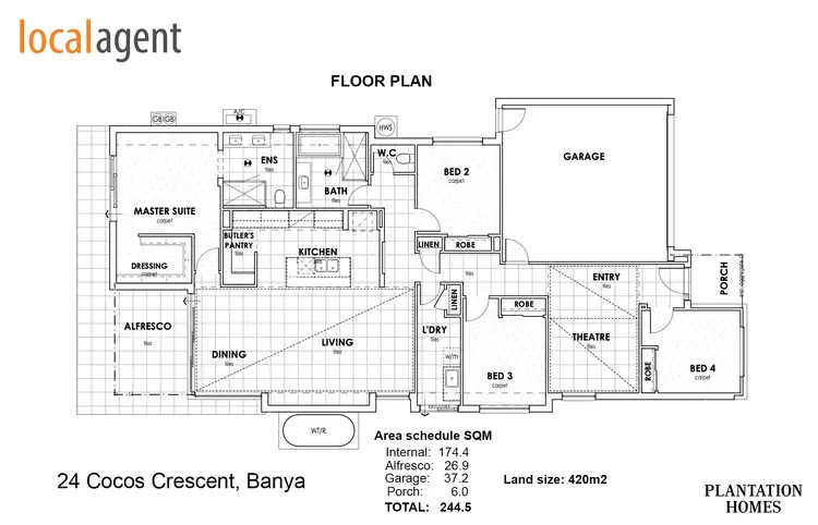 Floorplan of Homely house listing, 24 Cocos Cres, Banya QLD 4551