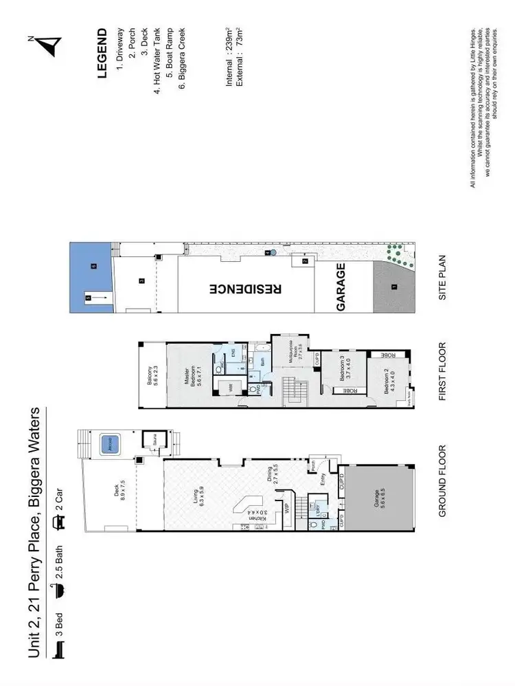 Floorplan of Homely semi-detached listing, 2/21 Perry Place, Biggera Waters QLD 4216