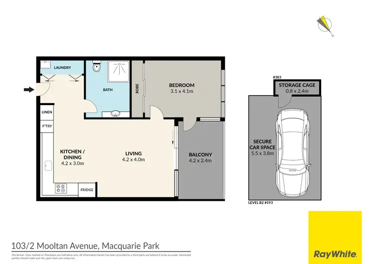 Floorplan of Homely apartment listing, 103/2 Mooltan Avenue, Macquarie Park NSW 2113