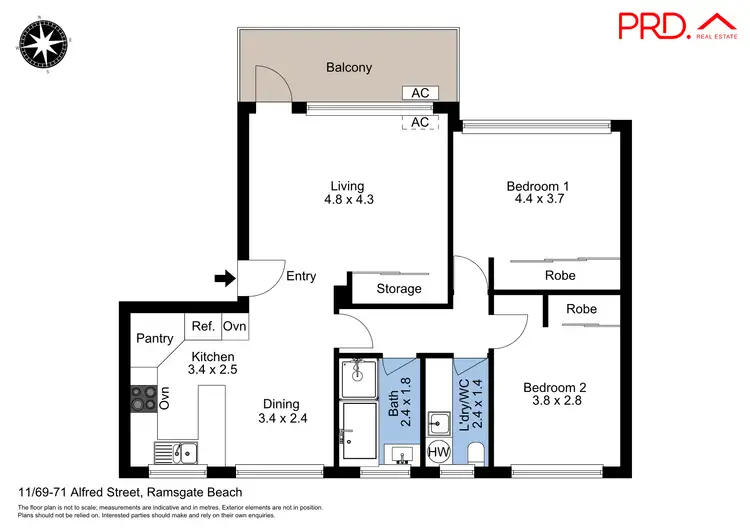 Floorplan of Homely unit listing, 11/69-71 Alfred Street, Ramsgate Beach NSW 2217