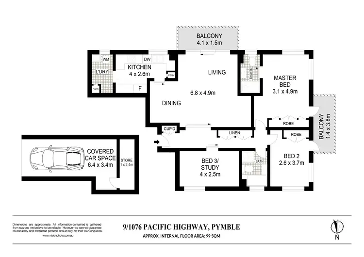 Floorplan of Homely unit listing, 9/1076 Pacific Highway, Pymble NSW 2073