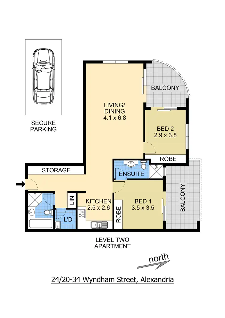 Floorplan of Homely apartment listing, 24/20-34 Wyndham Street, Alexandria NSW 2015