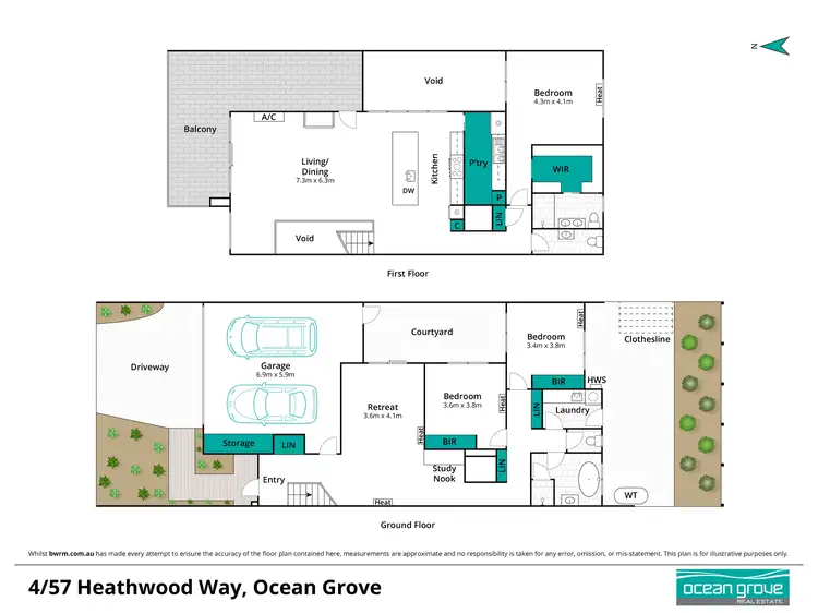 Floorplan of Homely house listing, 4/57 Heathwood Way, Ocean Grove VIC 3226