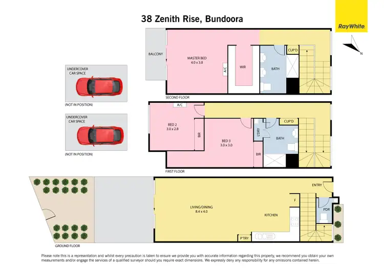 Floorplan of Homely townhouse listing, 38 Zenith Rise, Bundoora VIC 3083