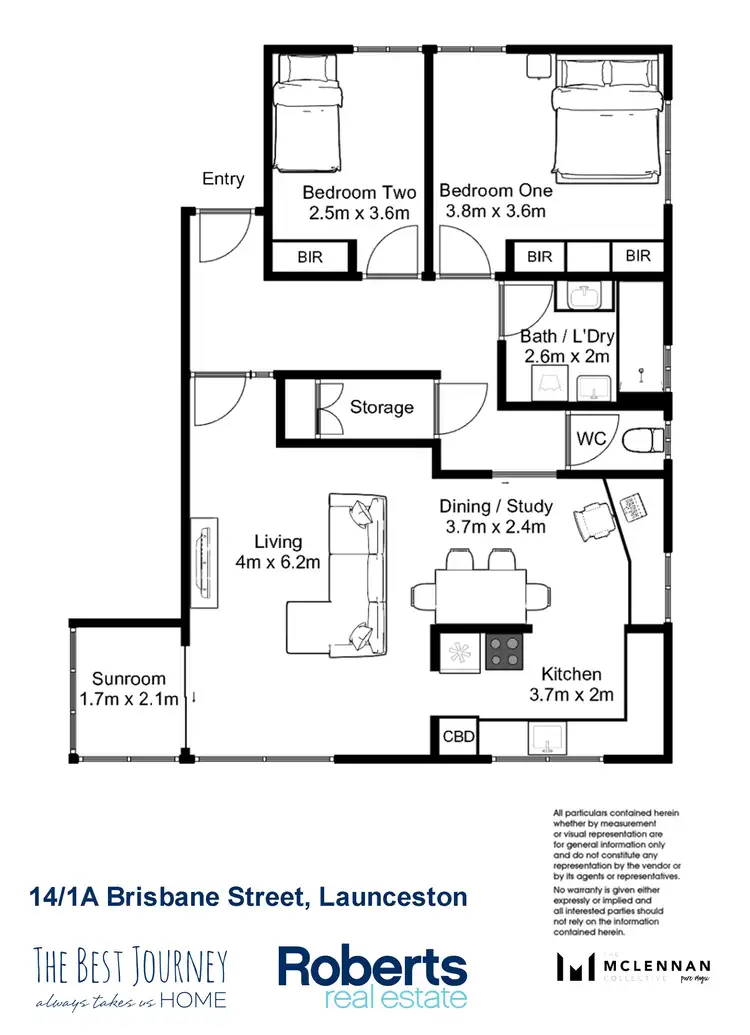 Floorplan of Homely unit listing, 14/1A Brisbane Street, Launceston TAS 7250