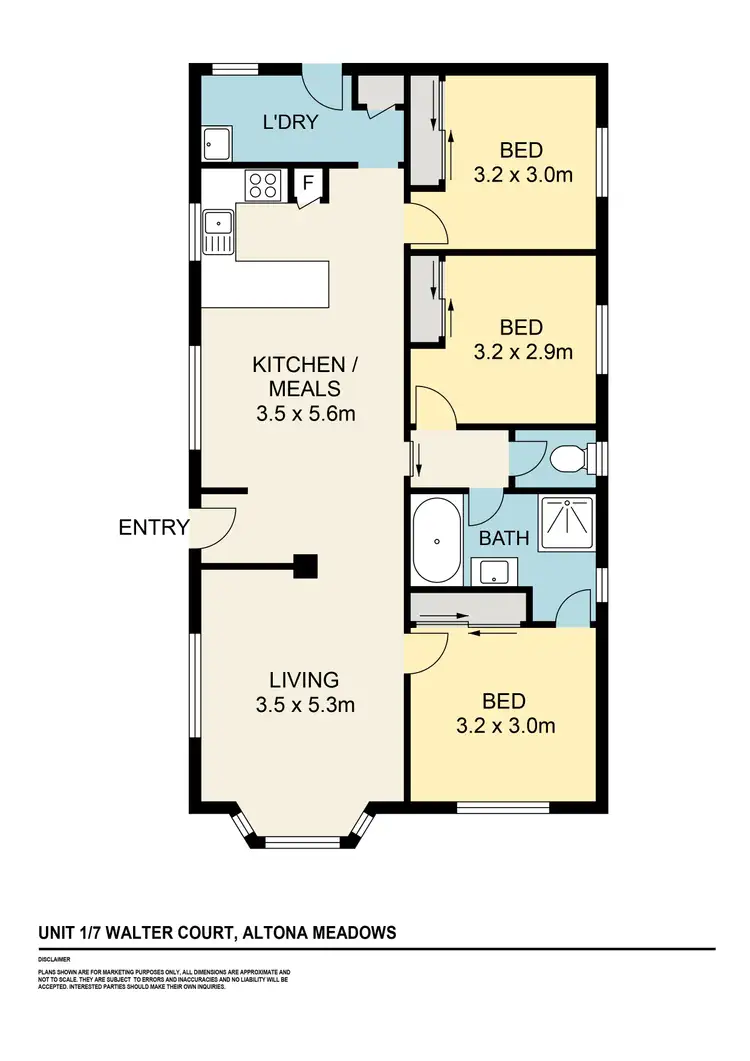 Floorplan of Homely unit listing, 1/7 Walters Court, Altona Meadows VIC 3028