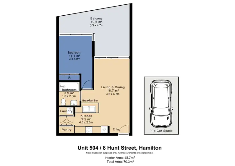 Floorplan of Homely unit listing, 504/8 Hunt Street, Hamilton QLD 4007