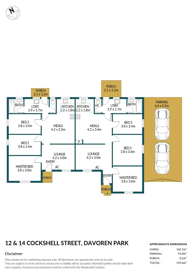 Floorplan of Homely house listing, 12 & 14 Cockshell Street, Davoren Park SA 5113