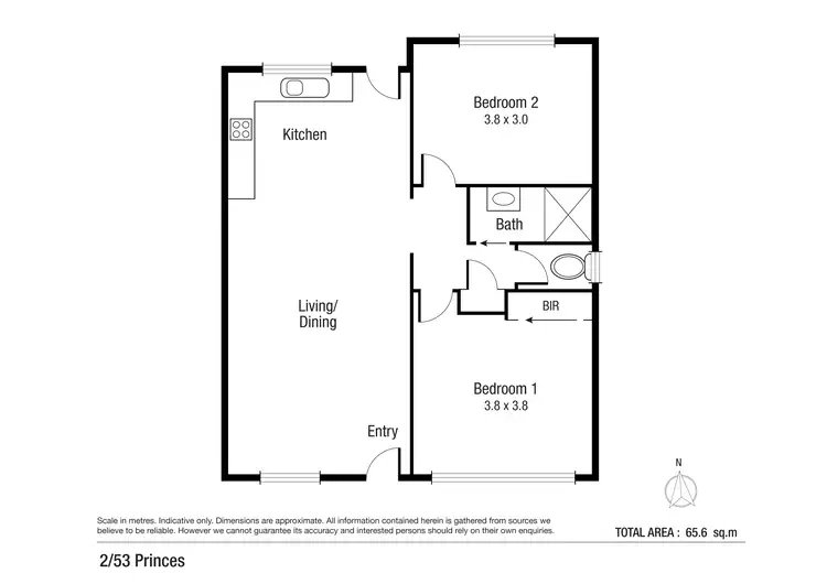 Floorplan of Homely unit listing, 2/53 Princes Road, Hyde Park QLD 4812