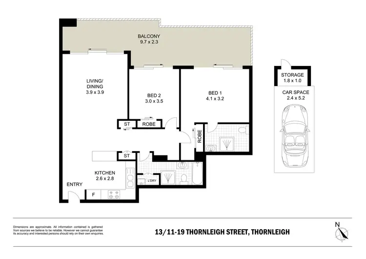 Floorplan of Homely apartment listing, 13/11-19 Thornleigh Street, Thornleigh NSW 2120