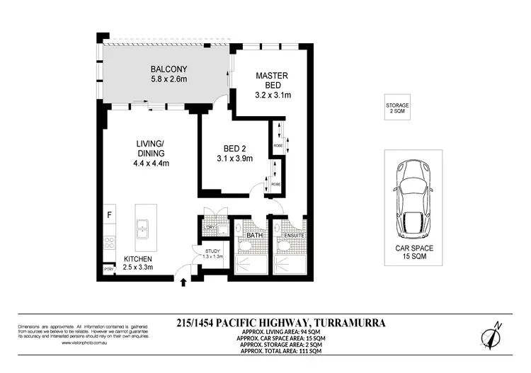 Floorplan of Homely apartment listing, 215/1454 Pacific Highway, Turramurra NSW 2074