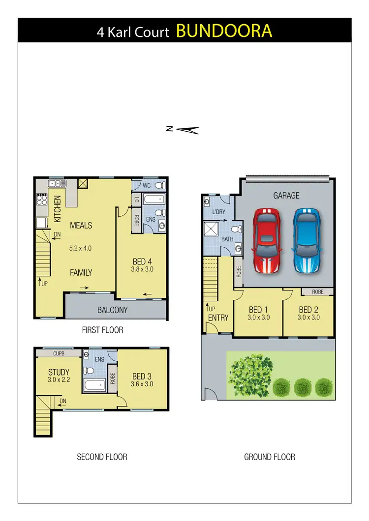 Floorplan of Homely townhouse listing, 4 Karl Court, Bundoora VIC 3083