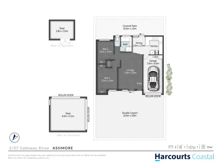 Floorplan of Homely semi-detached listing, 2/37 Galloway Drive, Ashmore QLD 4214
