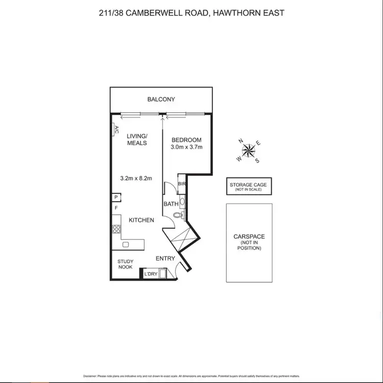 Floorplan of Homely apartment listing, 211/38 Camberwell Road, Hawthorn East VIC 3123