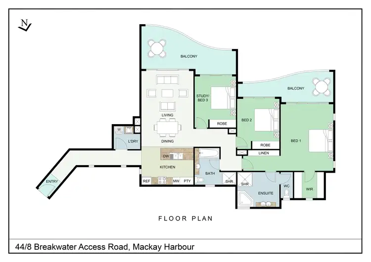 Floorplan of Homely apartment listing, 44/8 Breakwater Access Road, Mackay Harbour QLD 4740
