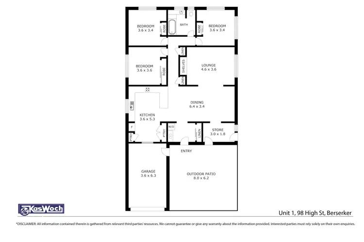 Floorplan of Homely house listing, 1/98 HIGH STREET, Berserker QLD 4701