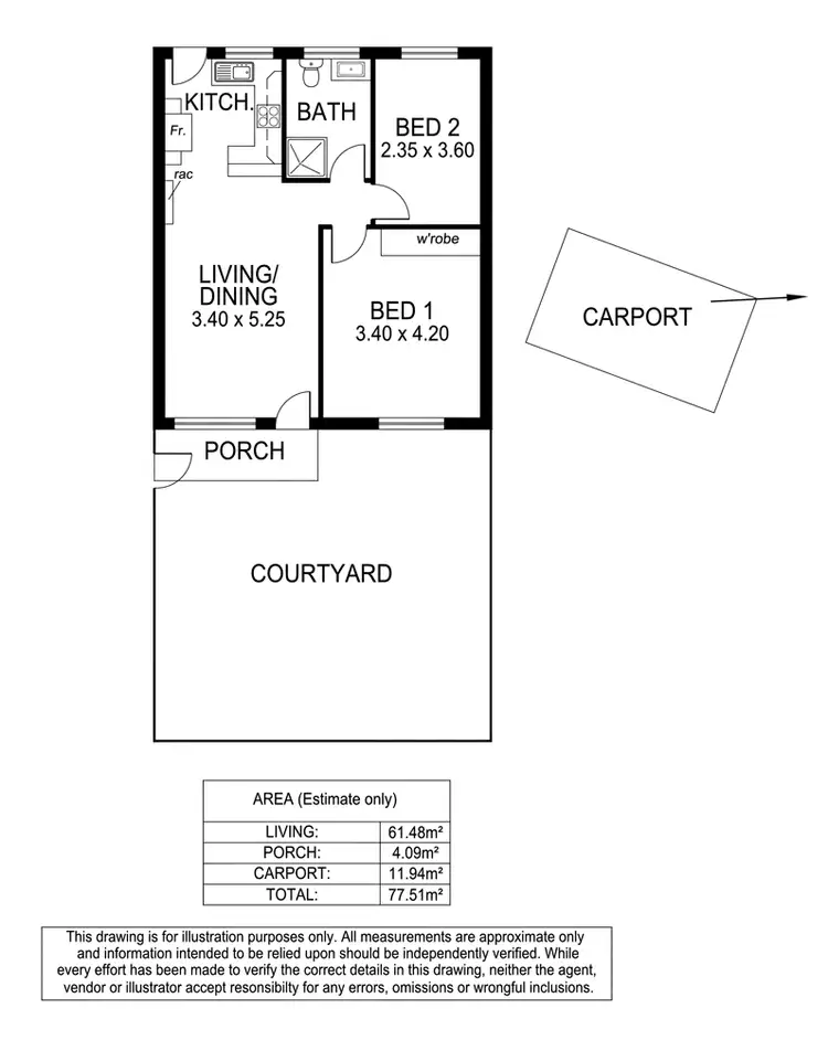 Floorplan of Homely unit listing, 2/2A Church Road, Campbelltown SA 5074
