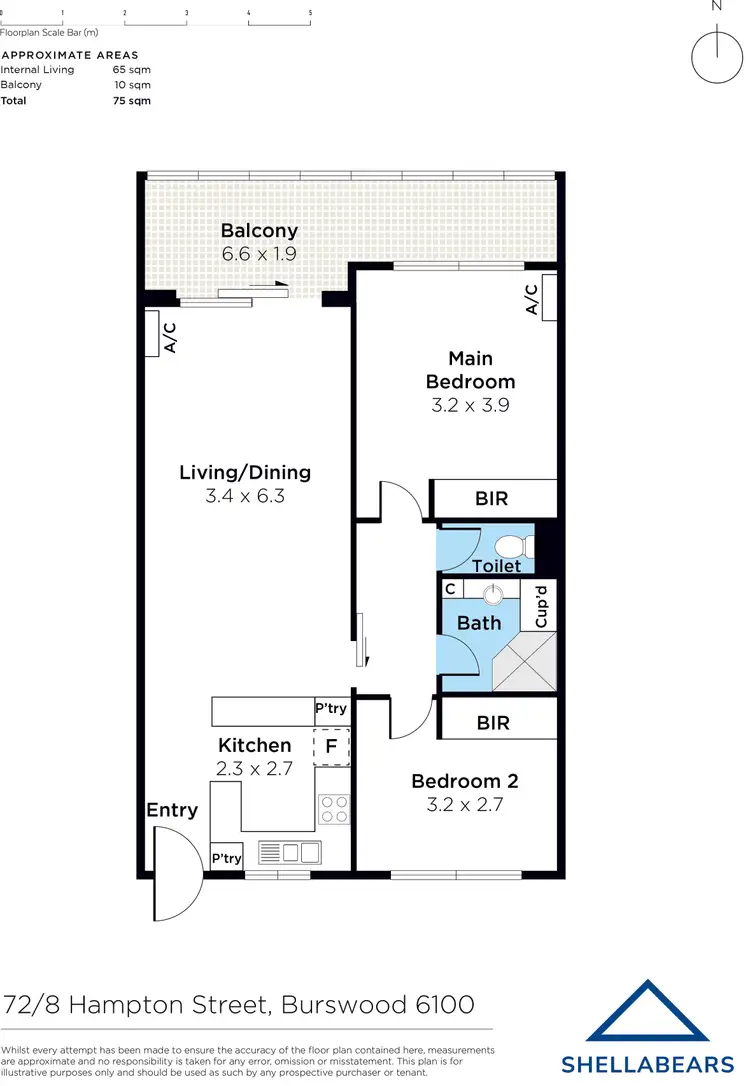 Floorplan of Homely apartment listing, 72/8 Hampton Street, Burswood WA 6100